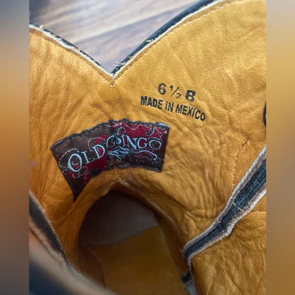 Old Gringo Cowboy Boots Brown Leather Embroidered Flame - Picture 11 of 12